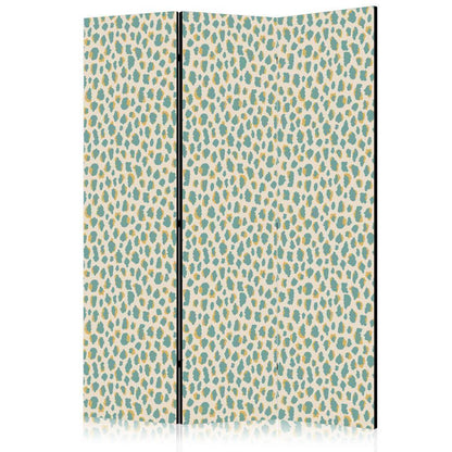 Room Divider - Giraffe Pattern - Animal Pattern in Turquoise Spots on a Light Background