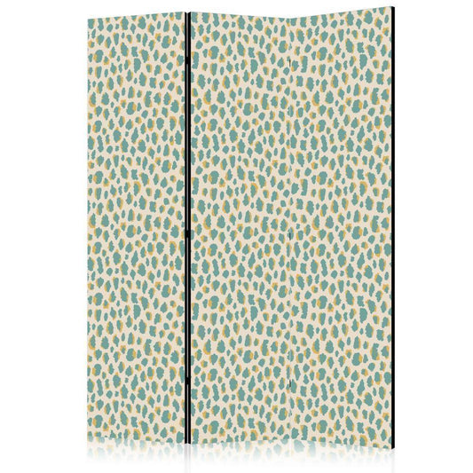 Room Divider - Giraffe Pattern - Animal Pattern in Turquoise Spots on a Light Background