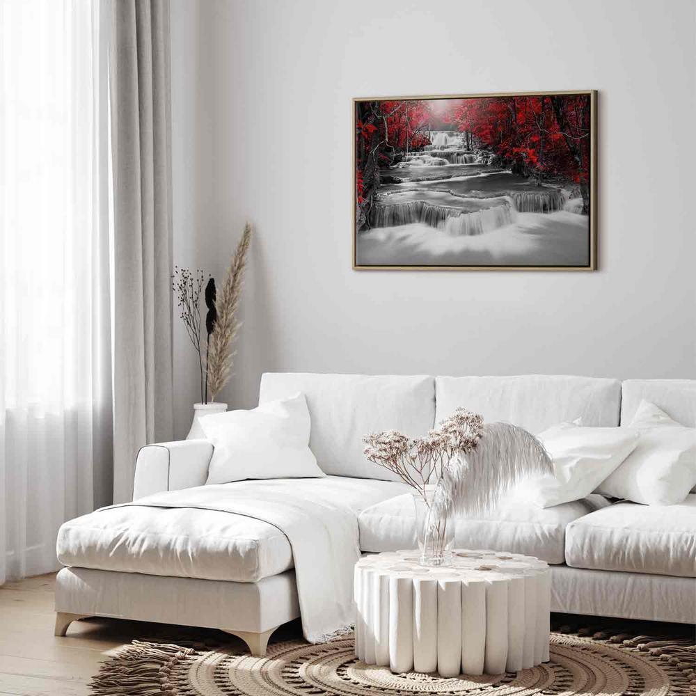 Canvas Print - Cascade of Thoughts (1 Part) Wide Red