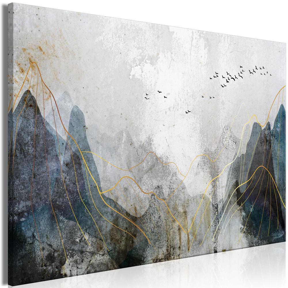 Canvas Print - Misty Mountain Pass (1 Part) Wide-ArtfulPrivacy-Wall Art Collection