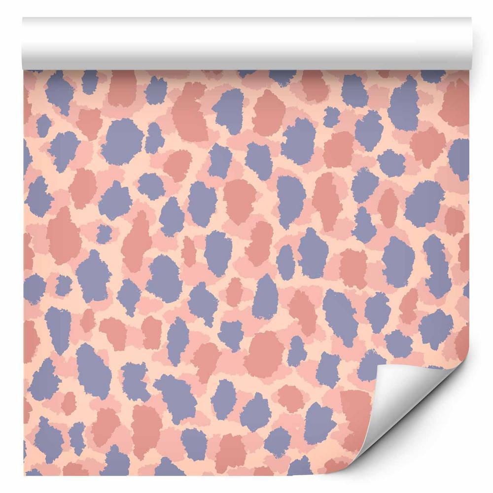 Wallpaper - Giraffe Pattern - colorful animal pattern in blue-pink spots