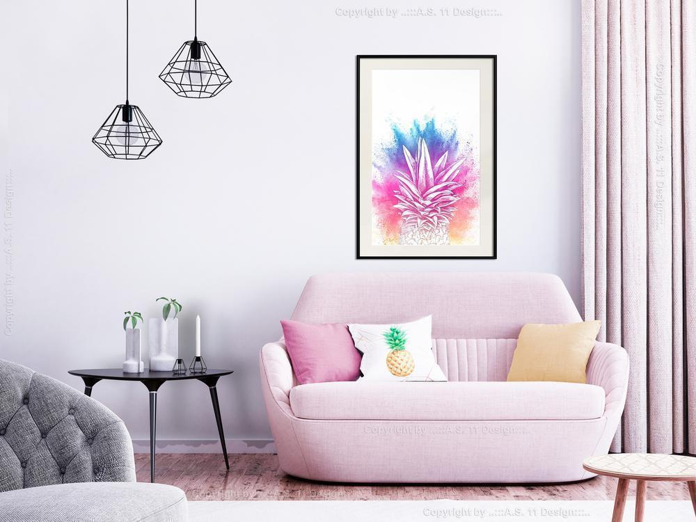 Botanical Wall Art - Rainbow Pineapple Crown-artwork for wall with acrylic glass protection