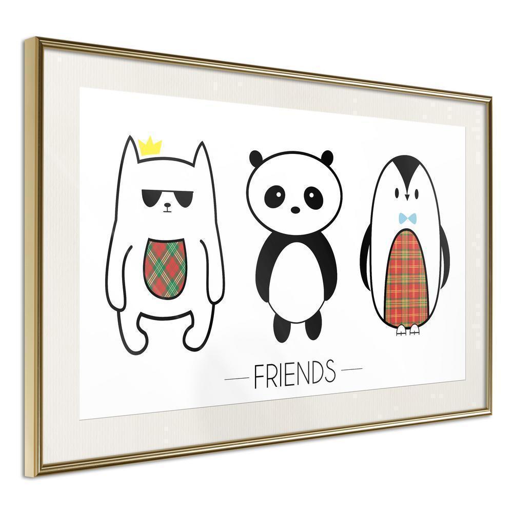 Nursery Room Wall Frame - Buddies-artwork for wall with acrylic glass protection