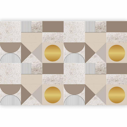 Wall Mural - Beige and Gold Geometric Pattern