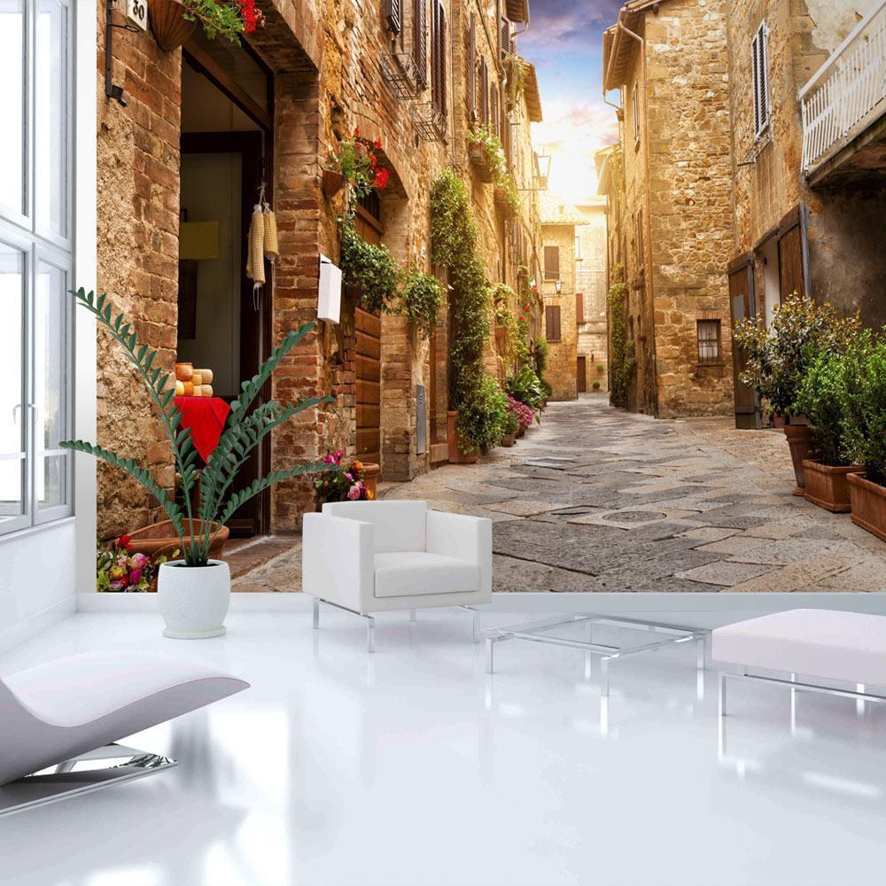 Wall Mural - Colourful Street in Tuscany-Wall Murals-ArtfulPrivacy