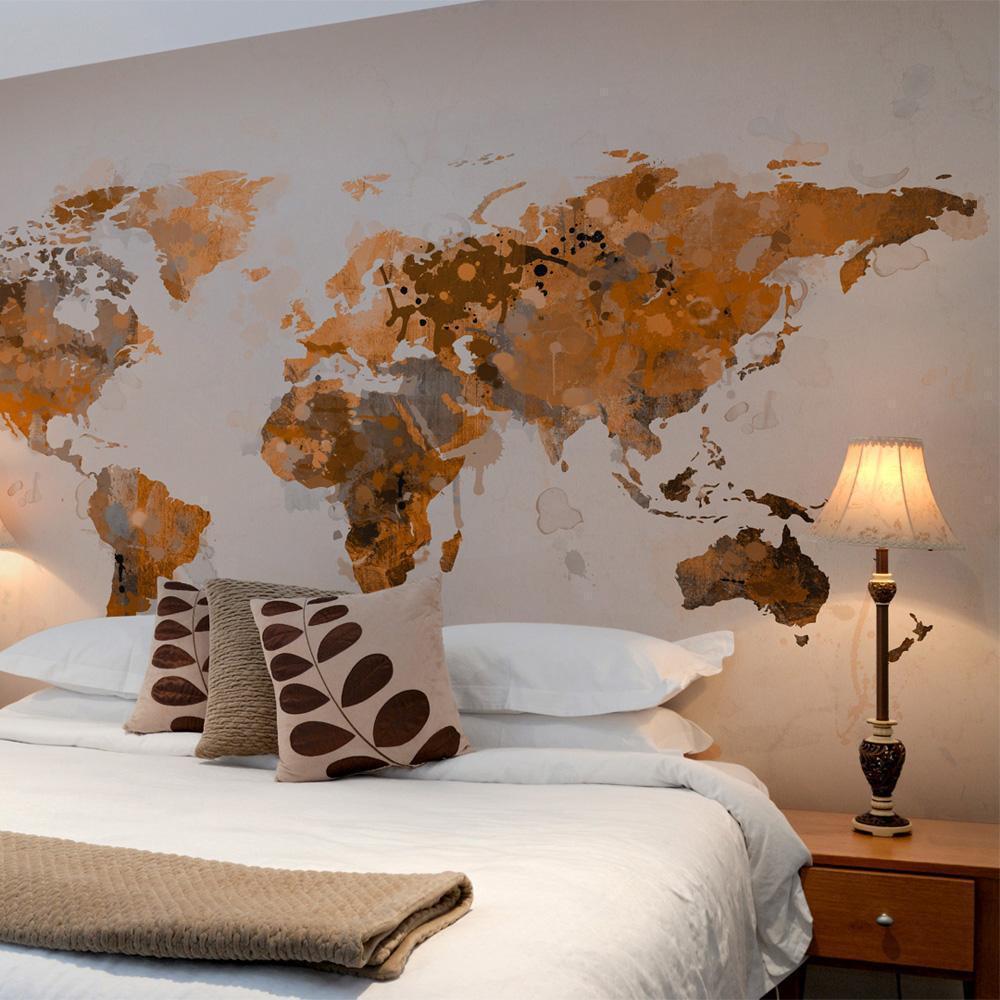 Wall Mural - World in brown shades-Wall Murals-ArtfulPrivacy