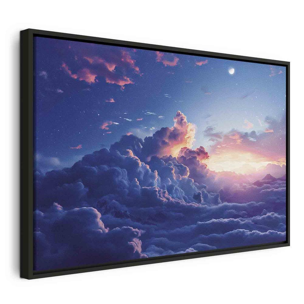 Canvas Print - Night Concert in the Mountains: Clouds Illuminated by the Last Rays of the Sun