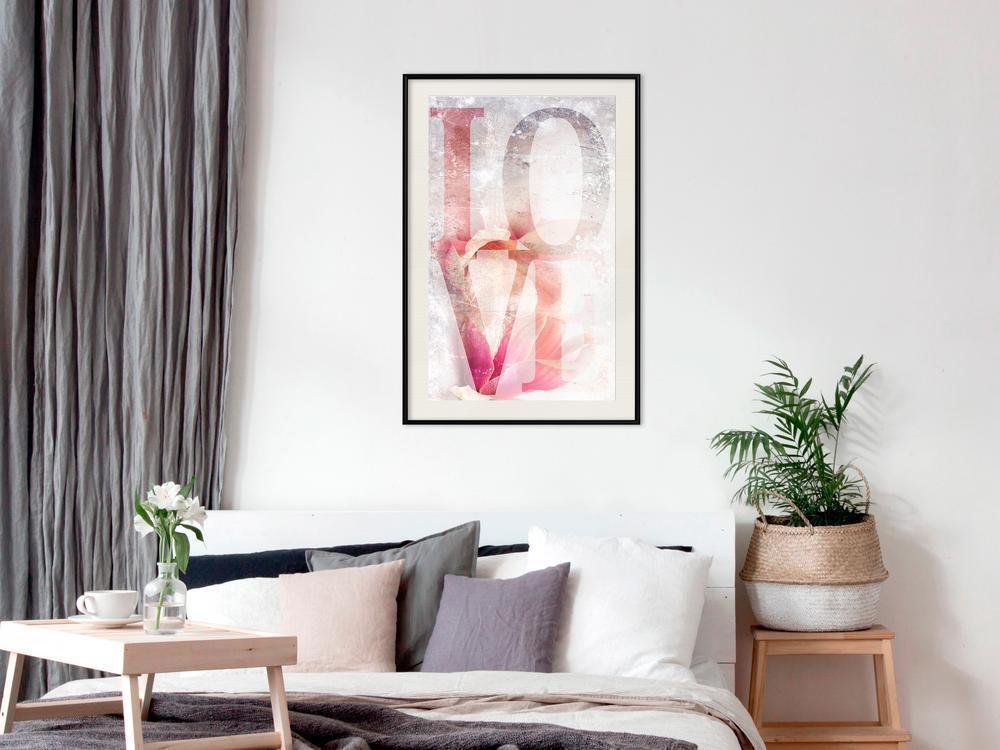 Typography Framed Art Print - Love II-artwork for wall with acrylic glass protection