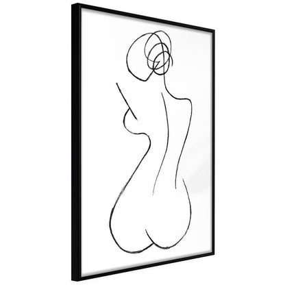 Black and White Framed Poster - Hourglass-artwork for wall with acrylic glass protection