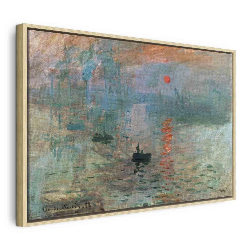 Impression sur toile - Impression, Lever de soleil - Paysage peint du port de Claude Monet