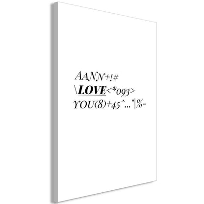 Canvas Print - Love Code (1 Part) Vertical-ArtfulPrivacy-Wall Art Collection