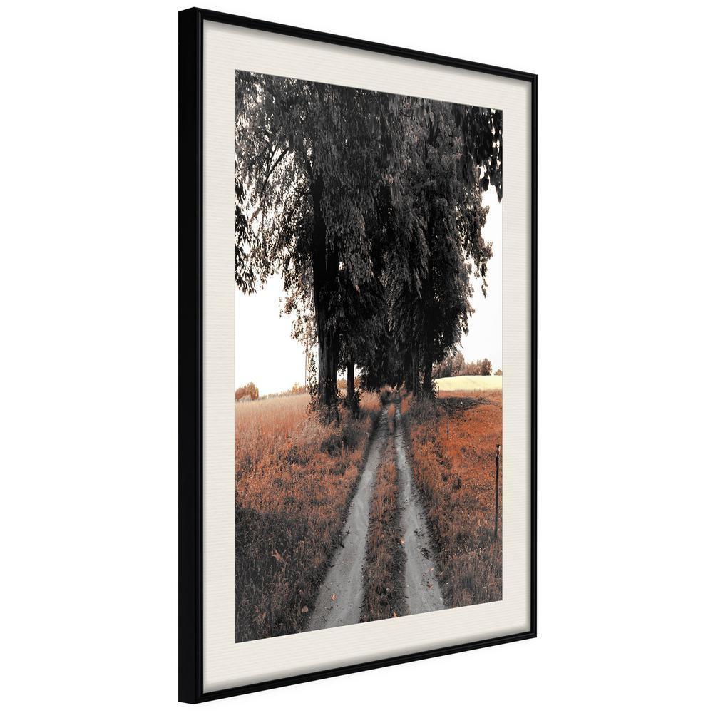 Autumn Framed Poster - Field Path-artwork for wall with acrylic glass protection