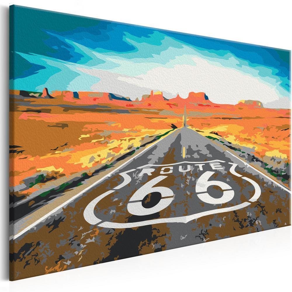 Start learning Painting - Paint By Numbers Kit - Route 66 - new hobby