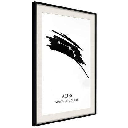 Typography Framed Art Print - Zodiac: Aries I-artwork for wall with acrylic glass protection