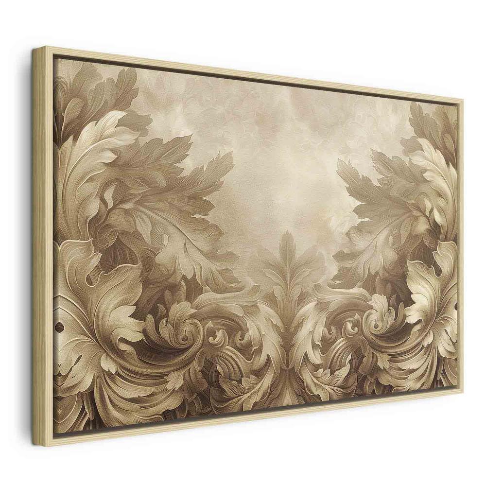 Canvas Print - Carved Baroque Ornaments Rich Composition in Sepia Colors