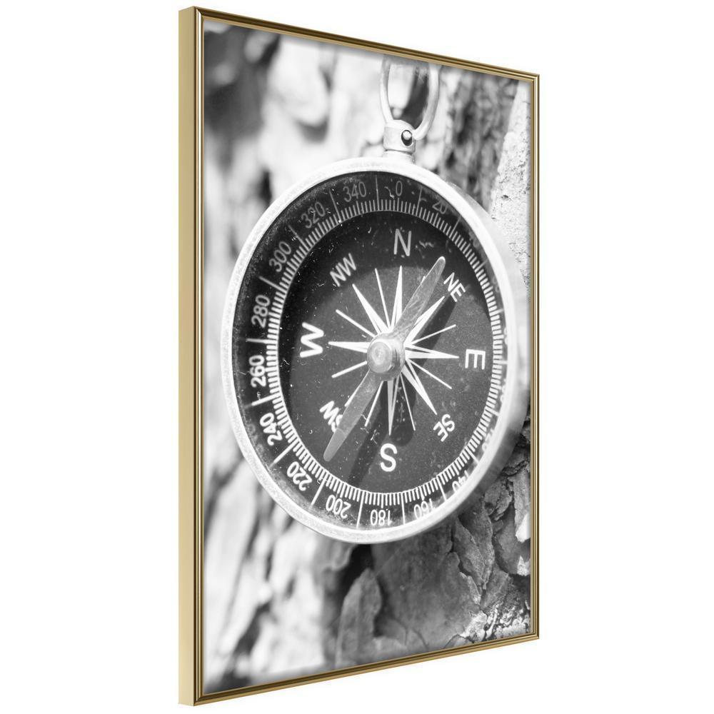 Black and white Wall Frame - Where to Go?-artwork for wall with acrylic glass protection