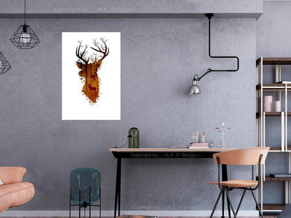 Canvas Print - Deer in the Morning (1 Part) Vertical-ArtfulPrivacy-Wall Art Collection