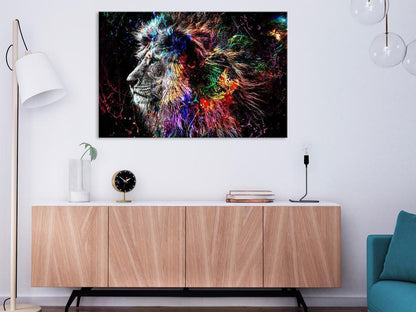 Canvas Print - Crazy Lion (1 Part) Wide-ArtfulPrivacy-Wall Art Collection
