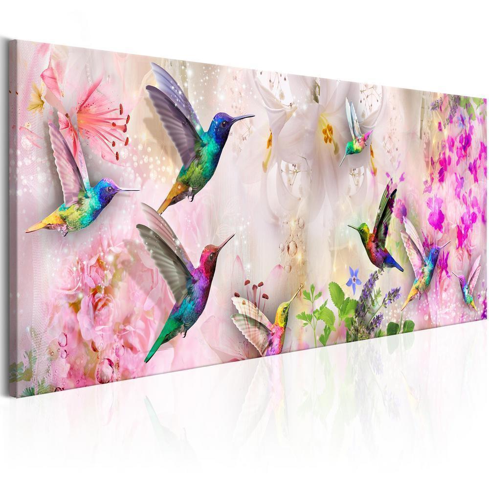 Canvas Print - Colourful Hummingbirds (1 Part) Narrow-ArtfulPrivacy-Wall Art Collection