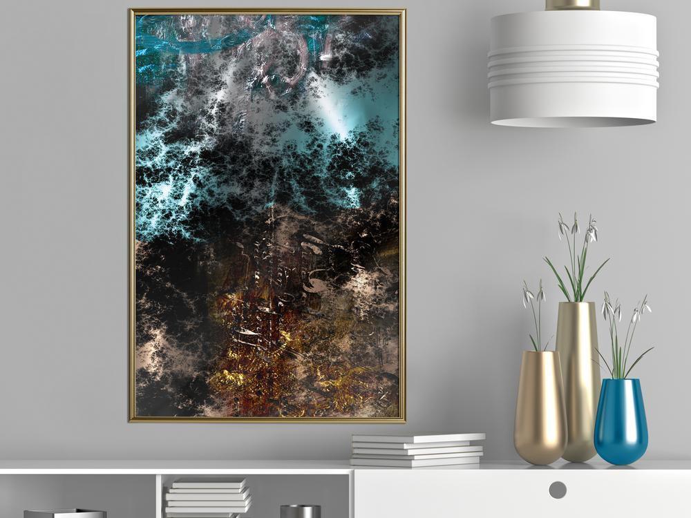Abstract Poster Frame - Dark Matter I-artwork for wall with acrylic glass protection