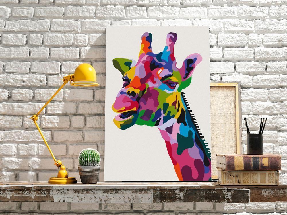 Start learning Painting - Paint By Numbers Kit - Colourful Giraffe - new hobby