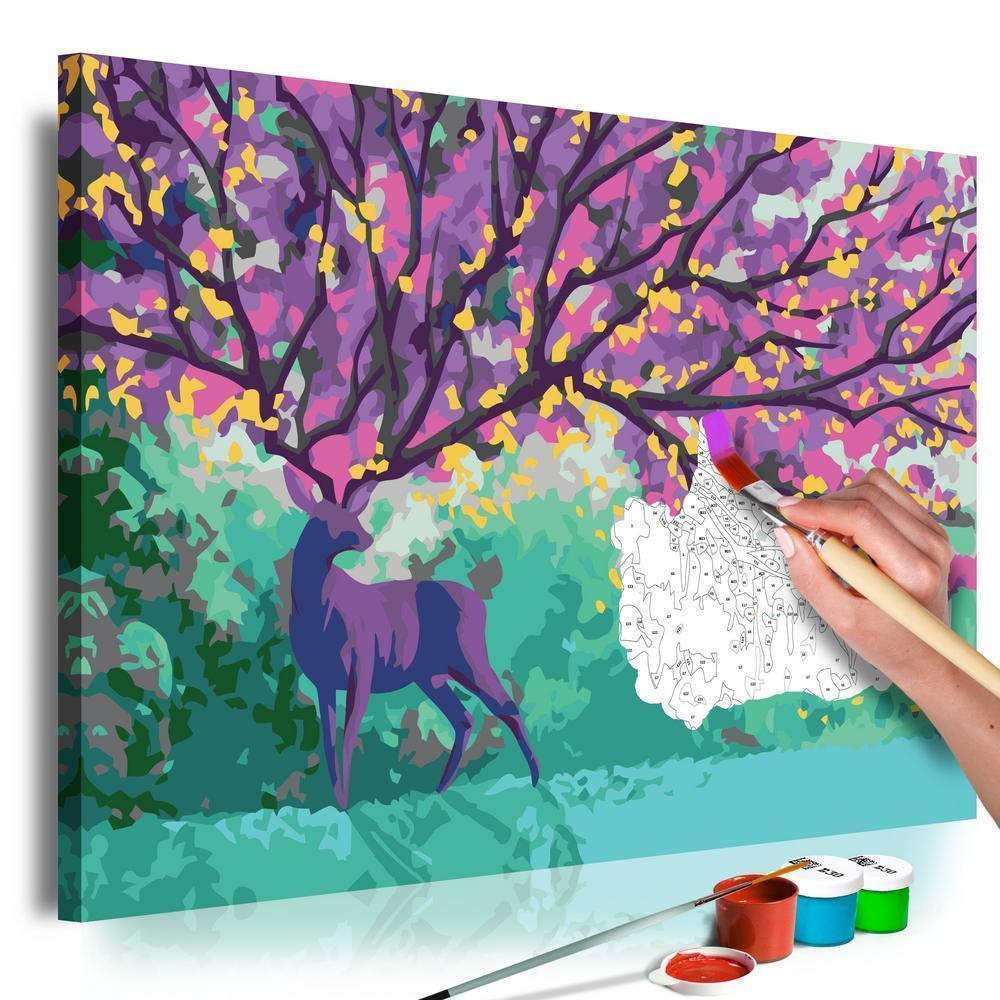 Start learning Painting - Paint By Numbers Kit - Purple Deer - new hobby