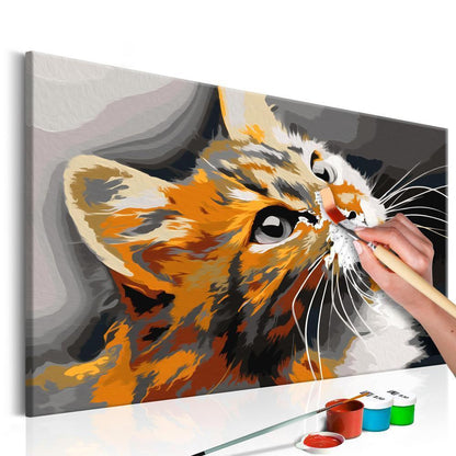 Start learning Painting - Paint By Numbers Kit - Red Cat - new hobby