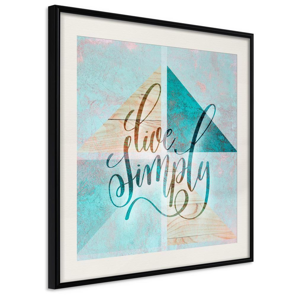 Typography Framed Art Print - Choose Simplicity (Square)-artwork for wall with acrylic glass protection