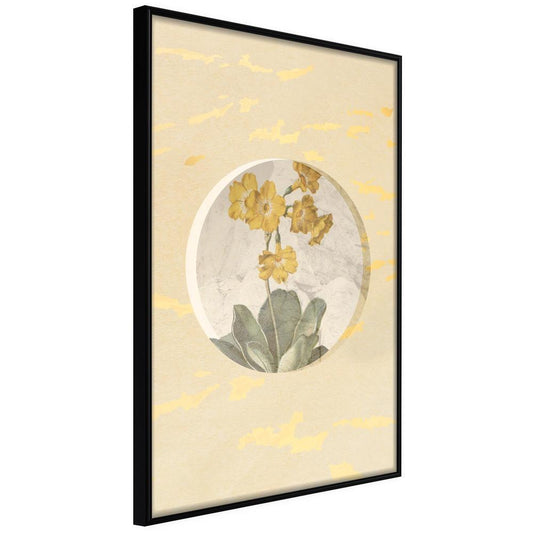 Botanical Wall Art - Flowers and Marble-artwork for wall with acrylic glass protection