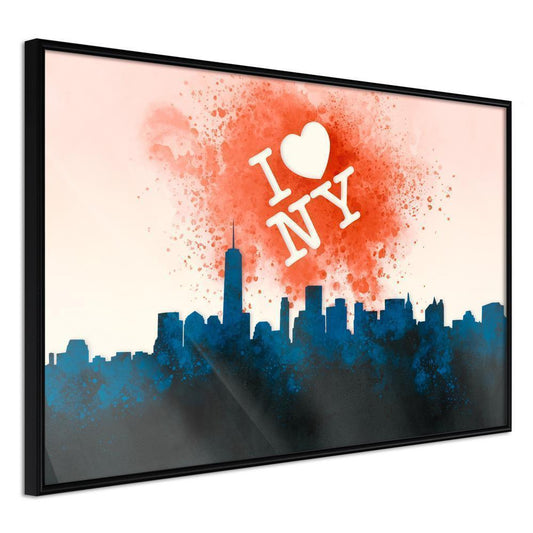 Wall Art Framed - Inscription Above the City-artwork for wall with acrylic glass protection