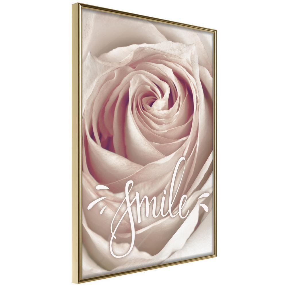 Botanical Wall Art - Rose with a Message-artwork for wall with acrylic glass protection