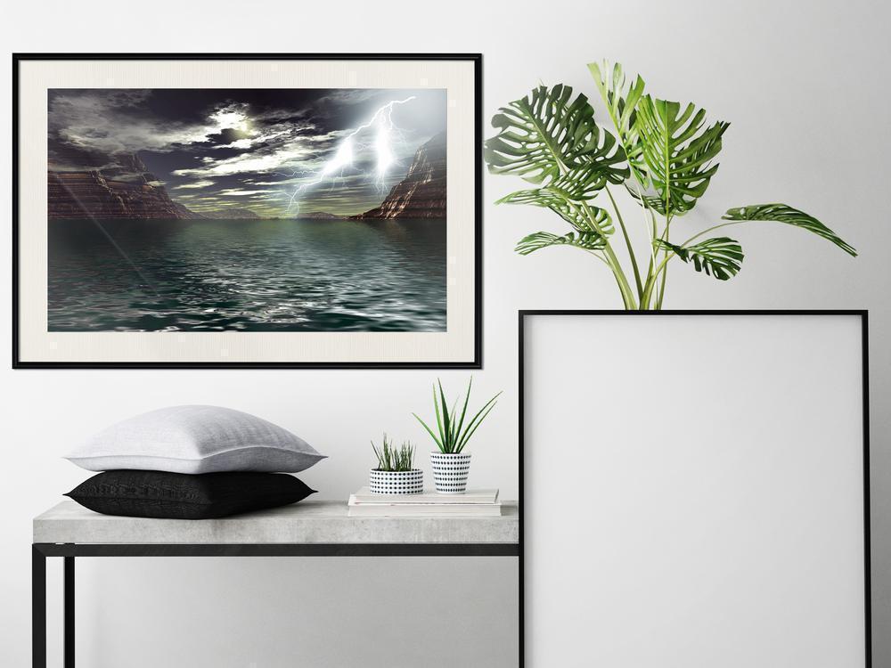 Framed Art - Storm over the Canyon-artwork for wall with acrylic glass protection