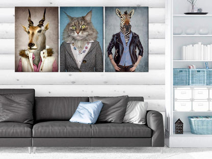 Canvas Print - Menagerie (3 Parts)-ArtfulPrivacy-Wall Art Collection