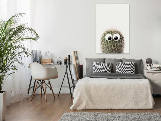 Canvas Print - Cactus With Eyes (1 Part) Vertical-ArtfulPrivacy-Wall Art Collection