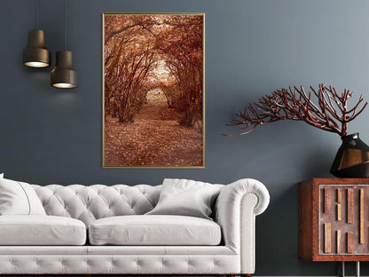 Autumn Framed Poster - Quiet Path-artwork for wall with acrylic glass protection