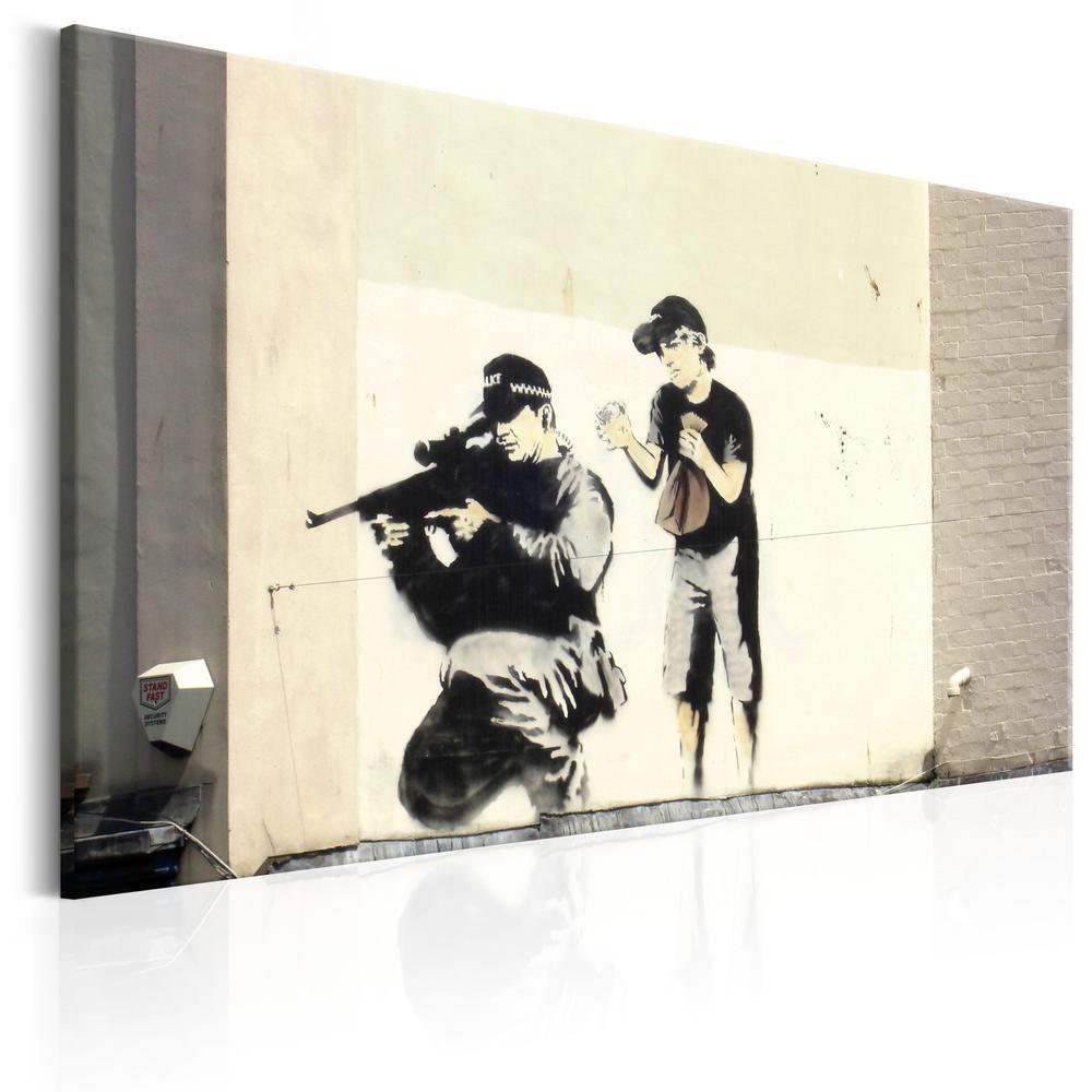 Canvas Print - Sniper and Child by Banksy-ArtfulPrivacy-Wall Art Collection