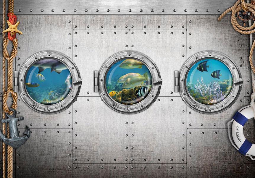 Wall Mural - Portholes