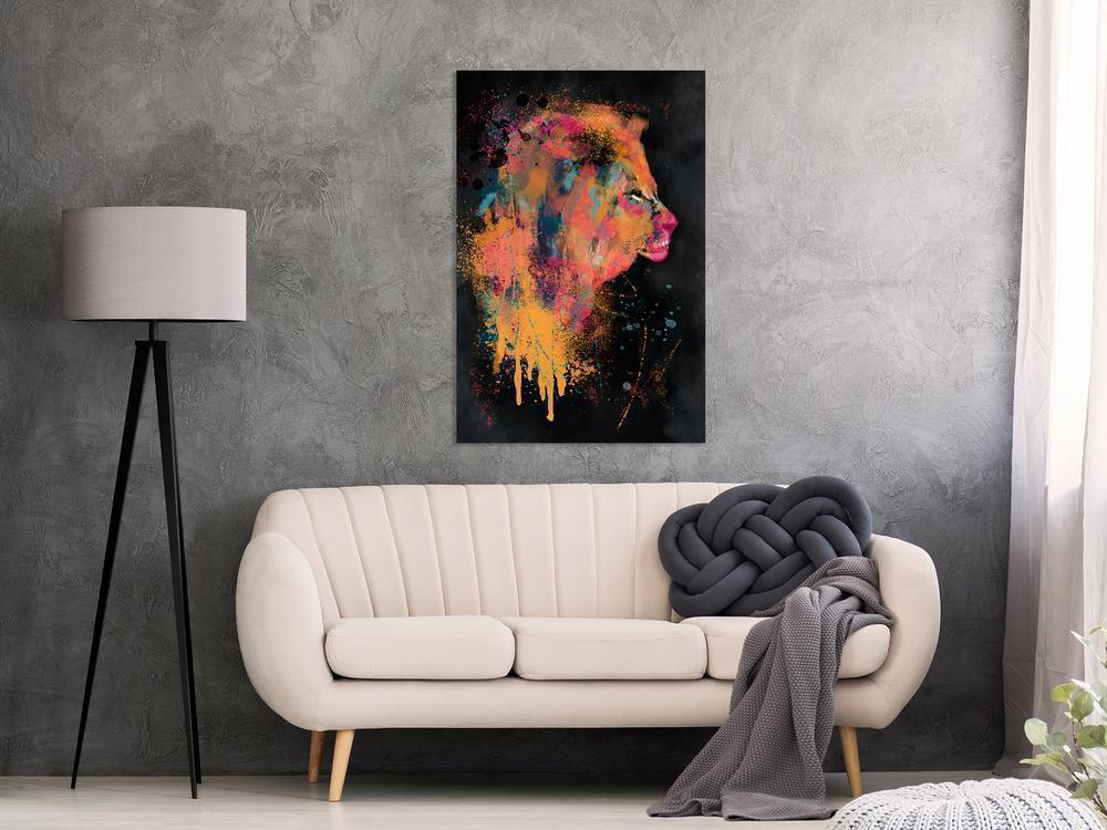 Canvas Print - Lion Humors (1 Part) Vertical-ArtfulPrivacy-Wall Art Collection