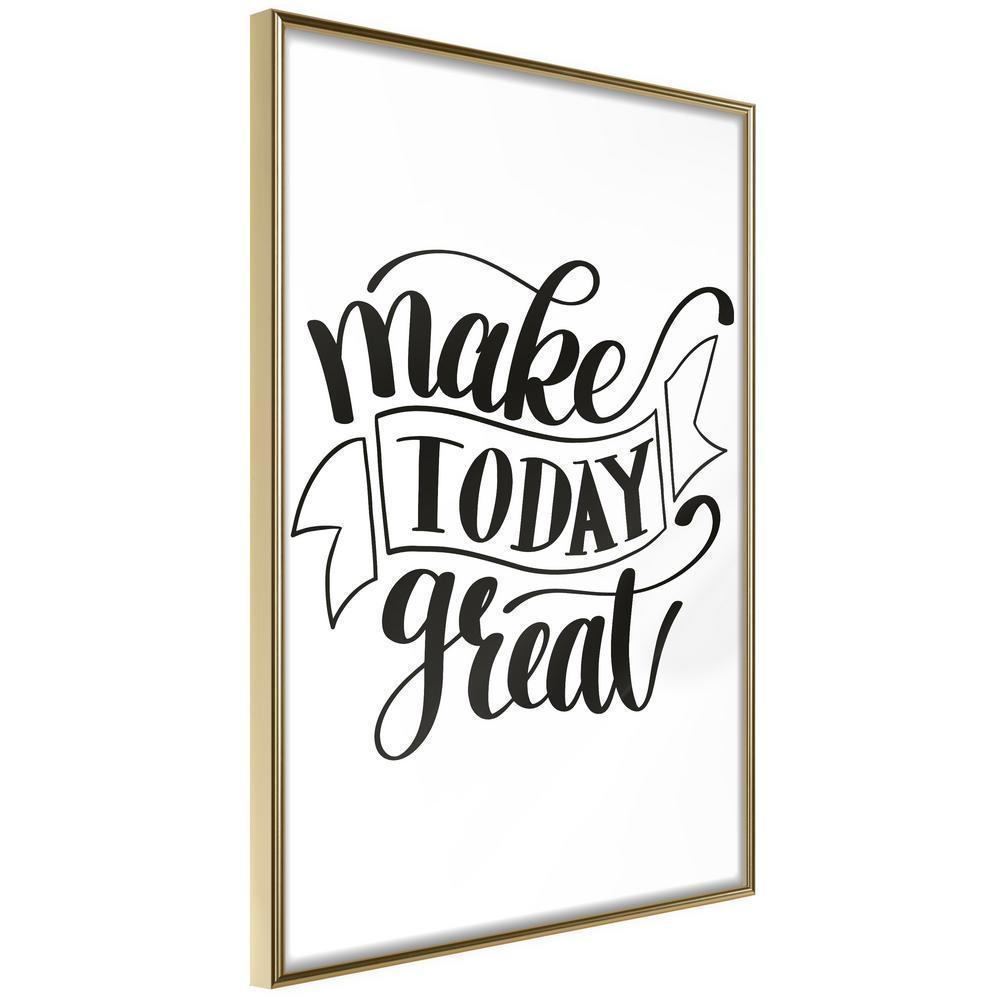Motivational Wall Frame - Today V-artwork for wall with acrylic glass protection