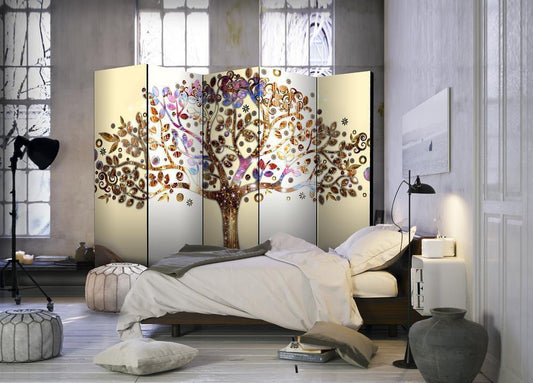 Decorative partition-Room Divider - Golden Tree II-Folding Screen Wall Panel by ArtfulPrivacy