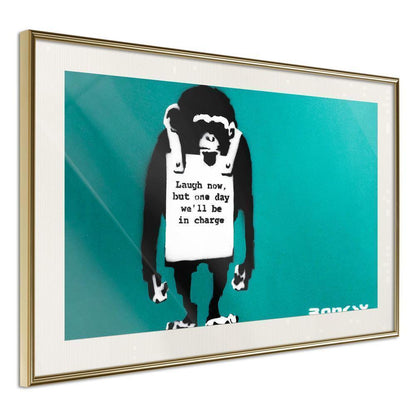 Urban Art Frame - Banksy: Laugh Now-artwork for wall with acrylic glass protection