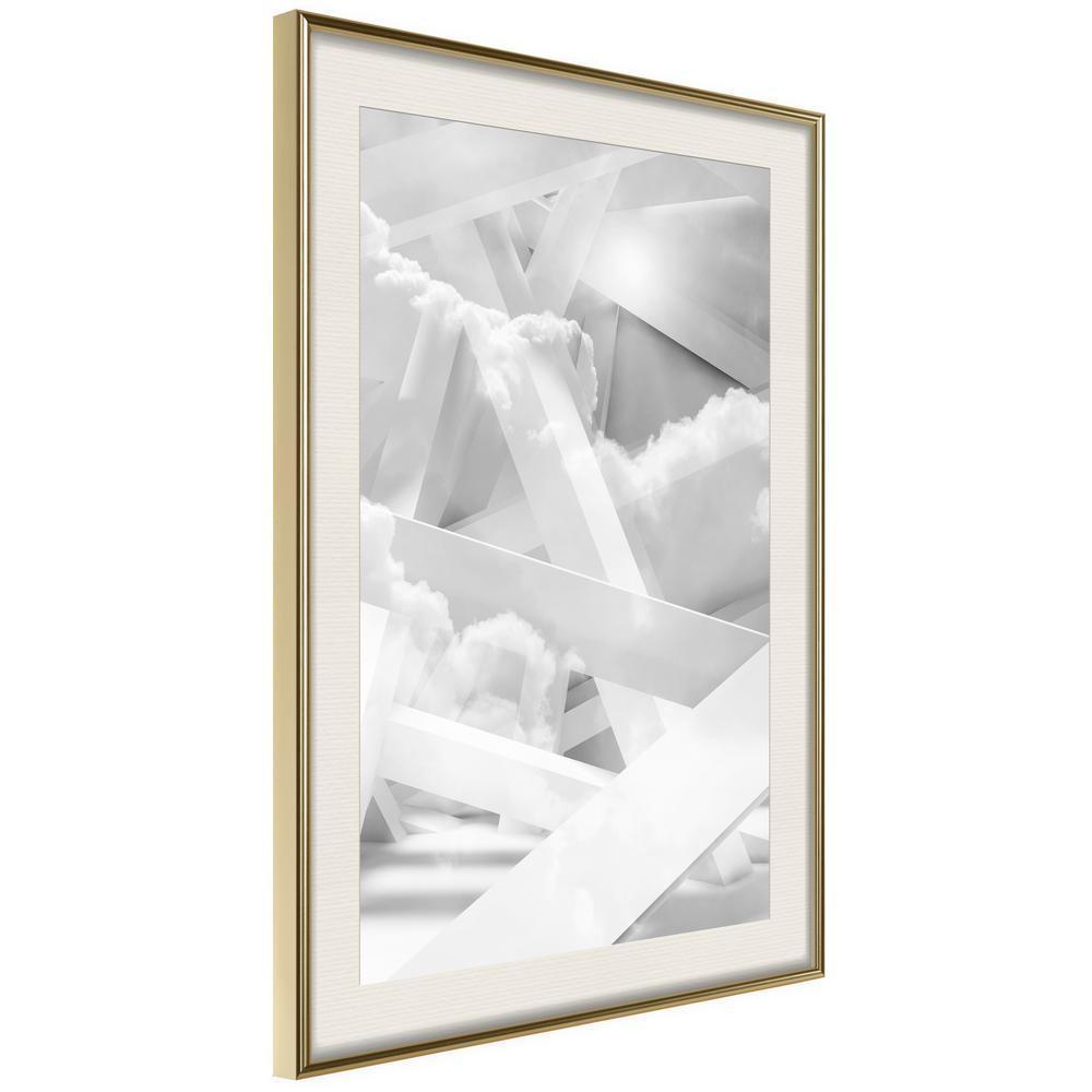Abstract Poster Frame - Scaffold in the Clouds-artwork for wall with acrylic glass protection
