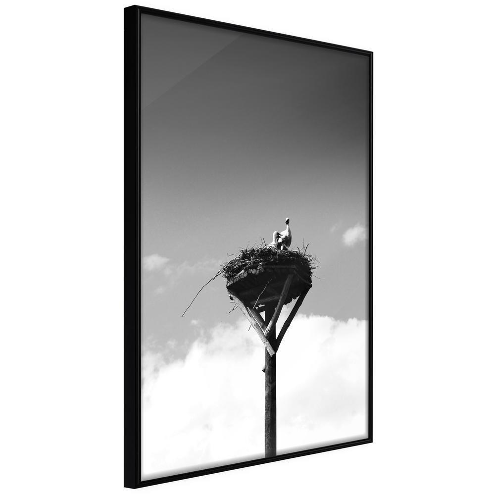 Black and White Framed Poster - Presage of Spring-artwork for wall with acrylic glass protection