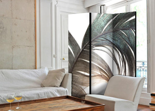 Decorative partition-Room Divider - Beautiful Feather-Folding Screen Wall Panel by ArtfulPrivacy