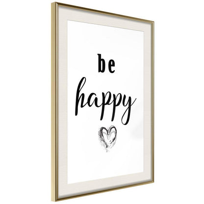 Typography Framed Art Print - Don't Worry-artwork for wall with acrylic glass protection
