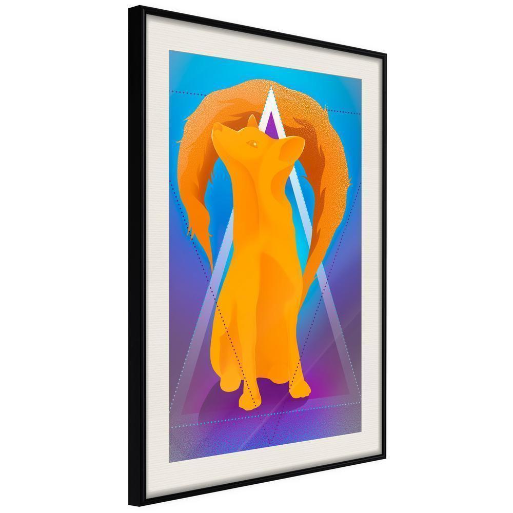 Abstract Poster Frame - Fire Fox-artwork for wall with acrylic glass protection