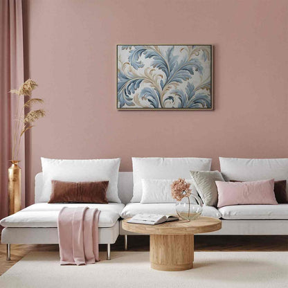 Canvas Print - Baroque Ornaments in Light Cream-Blue Hues