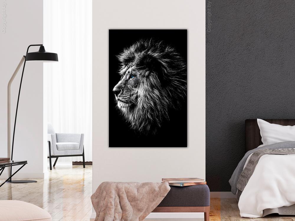 Canvas Print - Blue-eyed Lion (1 Part) Vertical-ArtfulPrivacy-Wall Art Collection