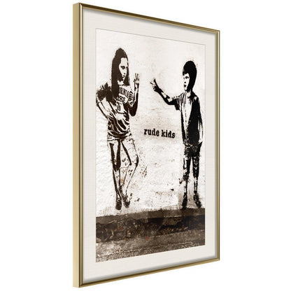 Urban Art Frame - Banksy: Rude Kids-artwork for wall with acrylic glass protection
