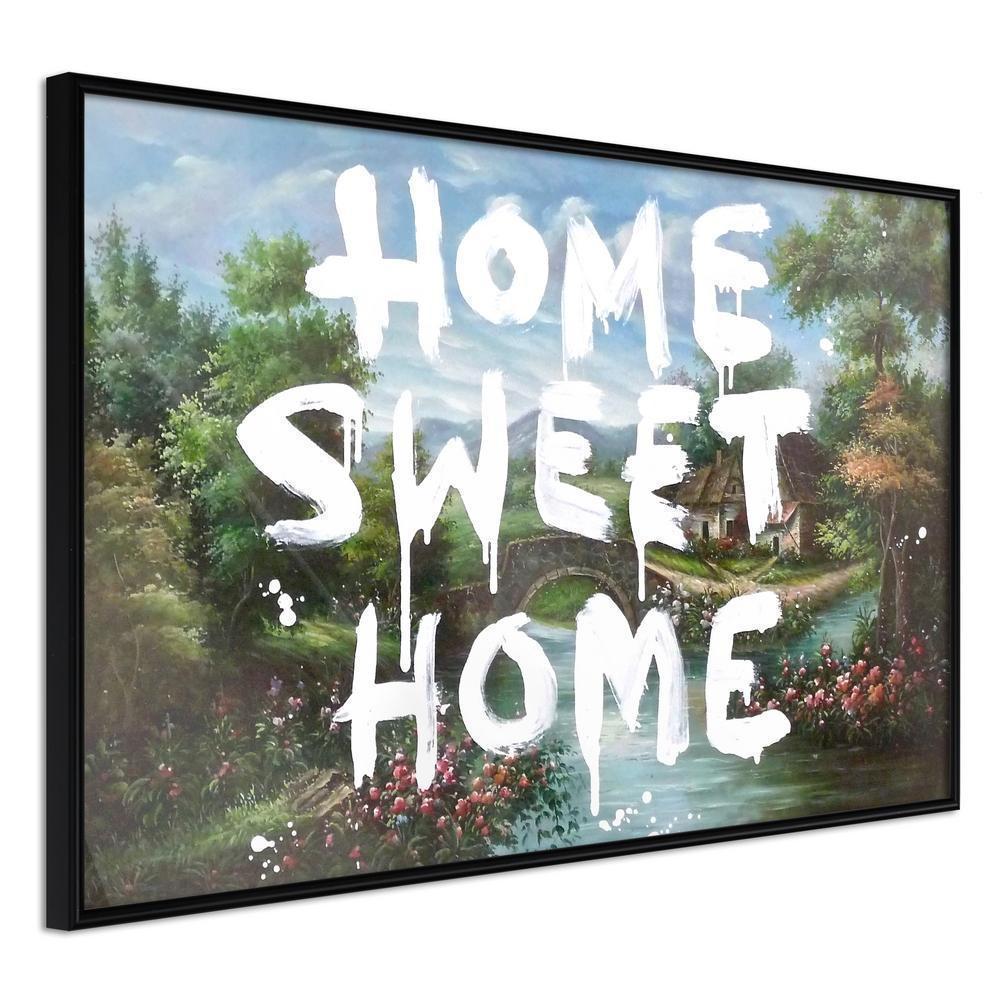 Typography Framed Art Print - There's No Place Like Home-artwork for wall with acrylic glass protection